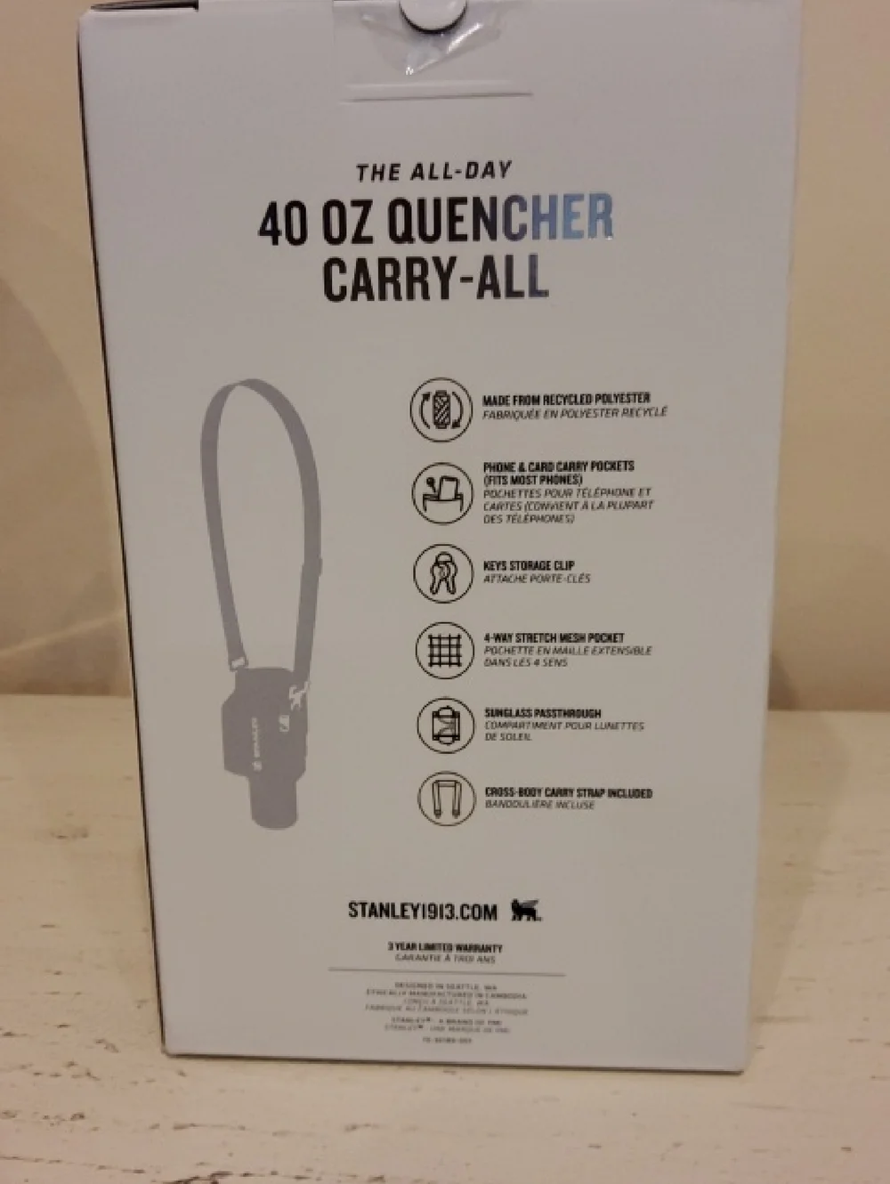 Stanley White 40 oz Quencher Carry-All Crossbody - Picture 3 of 4